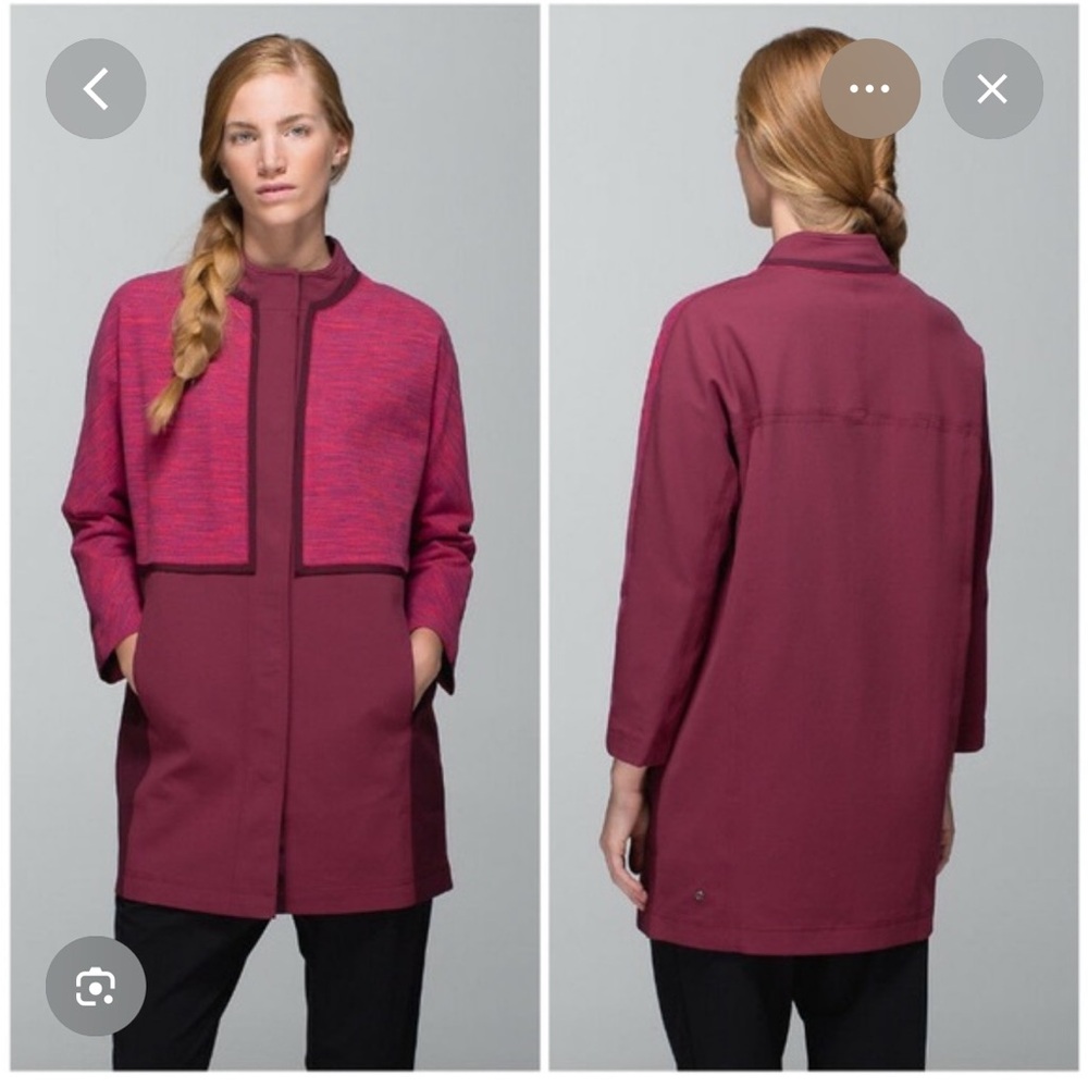 NWT Lululemon Women's Cocoon Car Coat - Burgundy Size Medium RARE FIND